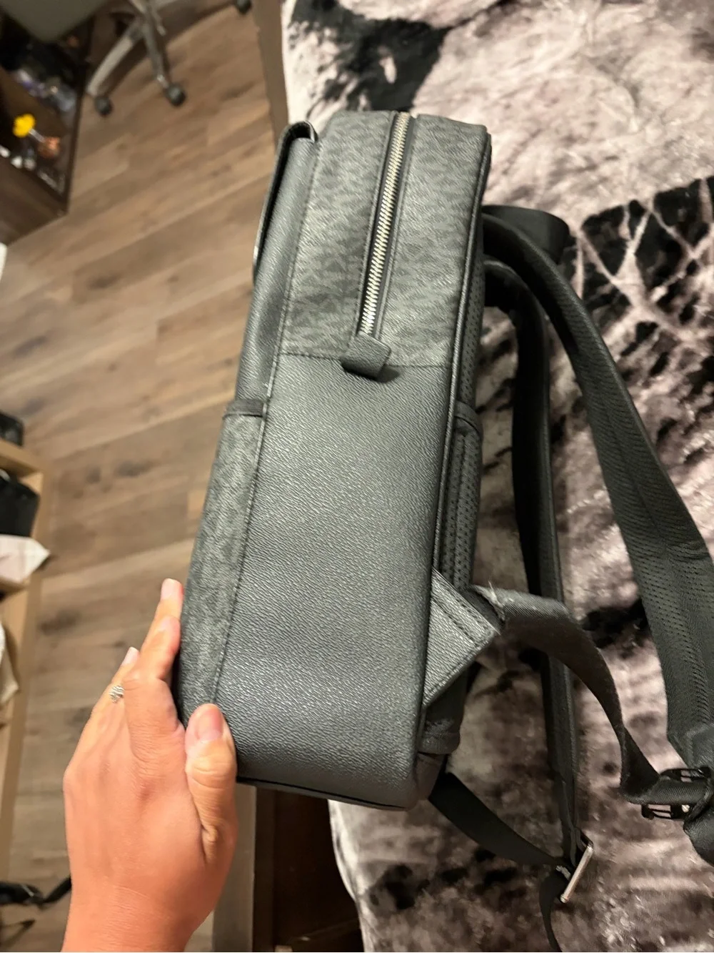 Michael Kors Black Men's Backpack with MK Monogram